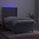 Łóżko Kontynentalne Z Materacem I Led, Szare 100X200Cm, Aksamit 2