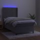Łóżko Kontynentalne Z Materacem I Led, Szare 100X200Cm, Aksamit 2