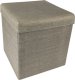Pufa składana otwierana skrzynia pojemnik schowek 37x37x37 cm beżowa 1