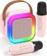 PRZENOŚNY ZESTAW KARAOKE GŁOŚNIK BLUETOOTH RGB DWA MIKROFONY USB MINI JACK 2