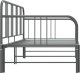 Sofa Z Wysuwaną Ramą Łóżka, Szara, Metalowa, 90X200 Cm 3