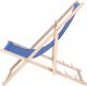 Leżak ogrodowy, drewniany z 3-stopniową regulacją, plażowy, balkonowy, niebieski UNIWERSALNY 18