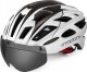 KASK ROWEROWY BIAŁY REGULOWANY KASK Z SZYBKĄ MADANI 57-61 CM 1