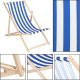 Leżak ogrodowy, drewniany z 3-stopniową regulacją, plażowy, balkonowy, biało-niebieskie pasy UNIWERSALNY 4