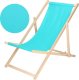 Leżak ogrodowy, drewniany z 3-stopniową regulacją, plażowy, balkonowy, turkusowy UNIWERSALNY 1