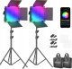 Lampa studyjna Neewer Zestaw Oświetleniowy Studyjny 2x Lampa Wrota Rgb 50w 3200-5600k + 2x Statyw Rgb 660pro 3