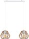 BELIS Lampa sufitowa BERGO żyrandol biały drewno 2 x E27 0008 1