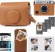 Pokrowiec LoveInstant Zestaw 5w1 Futerał + Szkło + Album 64x + Etui Zdjęcia + Ramki Do Fuji Instax Mini Evo / Brązowy 9