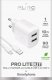 Ładowarka sieciowa Puro PROLITE 10W 2x USB-A + kabel USB-A - USB-C 1.2m - biała 1