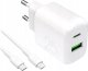 Ładowarka sieciowa Puro PROLITE 25W USB-A / USB-C + kabel USB-C - USB-C 1.2m - biała 1