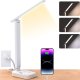 Lampka LED z funkcją ładowania gniazdkiem i stojakiem na telefon Alogy Desk Lamp 2 gniazda sieciowe 2x USB Biała 1