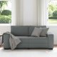 vidaXL Sofa 2-osobowa, ciemnoszara, 140 cm, tapicerowana tkaniną 3