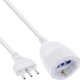 InLine® Strom-Verlängerung Schutzkontakt ITALIEN Stecker L / Buchse F, weiß, 2m 1