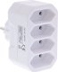 InLine® Steckdosenadapter, Schutzkontakt Stecker an 4x Eurobuchse, weiß 1