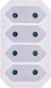 InLine® Steckdosenadapter, Schutzkontakt Stecker an 4x Eurobuchse, weiß 2