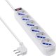 InLine® Steckdosenleiste ITALIEN, 6-fach, mit Schalter, 1,5m, weiß 1
