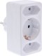 InLine® Steckdosenadapter, Schutzkontakt Stecker an 2x Euro + 1x SK, weiß 1