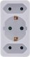 InLine® Steckdosenadapter, Schutzkontakt Stecker an 2x Euro + 1x SK, weiß 3