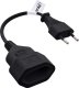 InLine® Euro-Verlängerung, Eurostecker an Eurokupplung, schwarz, 0,2m 1