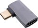 InLine® USB4 Adapter, USB-C Stecker/Buchse rechts/links gewinkelt, Alu, grau 1