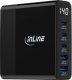 InLine® USB PD Netzteil, GaN Ladegerät, 5-Port, USB-C + USB-A, 140W, mit Display 3