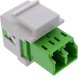 InLine® LWL Keystone Snap-in Kupplung weiß, Duplex LC/LC, single, grün, Keramik 2