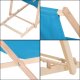 Leżak ogrodowy, drewniany z 3-stopniową regulacją, plażowy, balkonowy, niebieski UNIWERSALNY 14