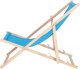Leżak ogrodowy, drewniany z 3-stopniową regulacją, plażowy, balkonowy, niebieski UNIWERSALNY 18