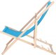 Leżak ogrodowy, drewniany z 3-stopniową regulacją, plażowy, balkonowy, niebieski UNIWERSALNY 20