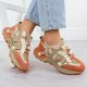 Skórzane sneakersy damskie beżowo pomarańczowe Goe RR2N4064 38 1