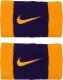 Frotki na nadgarstki Nike Swoosh Doublewide Wristbands fioletowo-żółte N0001586730 1