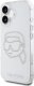 Case Karl Lagerfeld IML Rhinestones Karl Head for iPhone 16 transparent 1