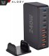 Ładowarka sieciowa 8w1 Ultra Szybka 240W GaN3 4x USB-C 4x USB Alogy Fast Charger Czarna 11