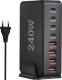 Ładowarka sieciowa 8w1 Ultra Szybka 240W GaN3 4x USB-C 4x USB Alogy Fast Charger Czarna 12