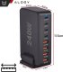 Ładowarka sieciowa 8w1 Ultra Szybka 240W GaN3 4x USB-C 4x USB Alogy Fast Charger Czarna 5