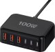 Ładowarka sieciowa 6w1 Super Szybkie Ładowanie 100W GaN 3x USB 3x USB-C Alogy Super Quick Charger Czarna 17