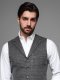 Elegancka kamizelka męska w kratkę z klapami  czarna V3 OM-BLZV-0110 XXL 2