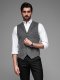 Elegancka kamizelka męska w kratkę z klapami  czarna V3 OM-BLZV-0110 XXL 3