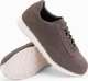 Męskie sportowe buty sneakersy z ekoskóry o zamszowym wykończeniu  ciemnobrązowe V2 OM-FOCS-0161 44 4