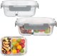 Pojemniki szklane z przegrodą dwukomorowe GierekHoff Split zestaw 3 pojemników 570/980/1360 ml lunchbox hermetyczne GH 1105 10