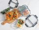 Pojemniki szklane z przegrodą dwukomorowe GierekHoff Split zestaw 3 pojemników 570/980/1360 ml lunchbox hermetyczne GH 1105 1