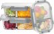 Pojemniki szklane z przegrodą dwukomorowe GierekHoff Split zestaw 3 pojemników 570/980/1360 ml lunchbox hermetyczne GH 1105 3