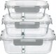 Pojemniki szklane z przegrodą dwukomorowe GierekHoff Split zestaw 3 pojemników 570/980/1360 ml lunchbox hermetyczne GH 1105 4