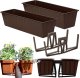 2x Skrzynka balkonowa Agro Doniczka prostokątna 59cm na balustradę + Uchwyty dwustronne 5