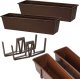 2x Skrzynka balkonowa Agro Doniczka prostokątna 59cm na balustradę + Uchwyty dwustronne 7