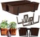 2x Skrzynka balkonowa Agro Doniczka prostokątna 59cm na balustradę + Uchwyty dwustronne 8