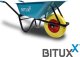 Bituxx Taczka Ogrodowa Solidna taczka 100L jednokołowa niebieska Mocna 250kg +żółte koło PU 1