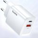 Boste Pocket Power Series | Szybka ładowarka sieciowa, USB-A + USB typ C, 20W, PD, QC, Biały 1