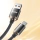 Boste Gemstone Series Fast Charging Data Cable USB-A to USB-C 6A 1m Brushed Black 4