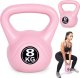 Kettlebell kettle 8 kg do ćwiczeń hantla kula odważnik obciążenie ciężar fitness różowy ModernHome 1